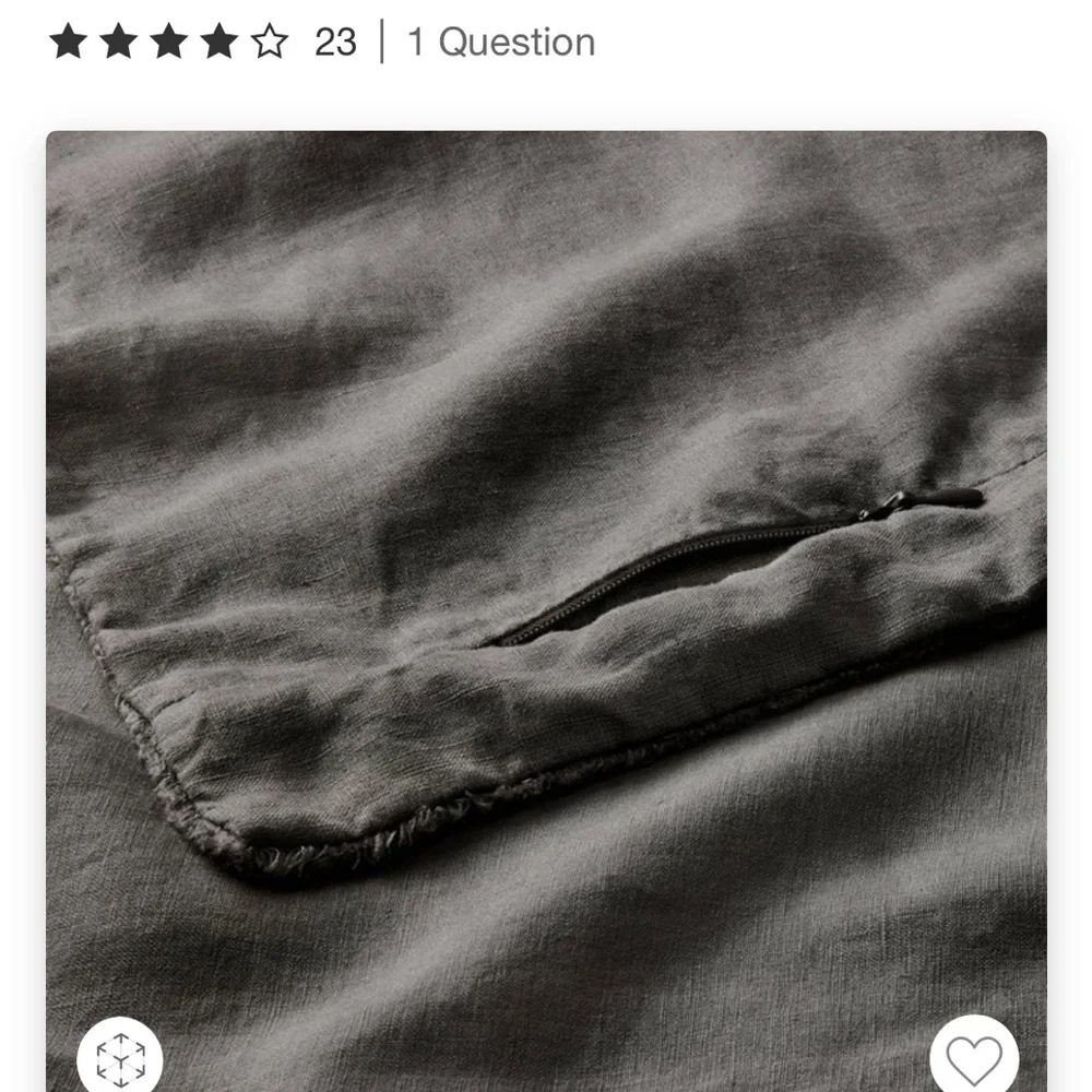 Casaluna F/Q 100% Linen Duvet Cover & Sham Set. Dark Gray